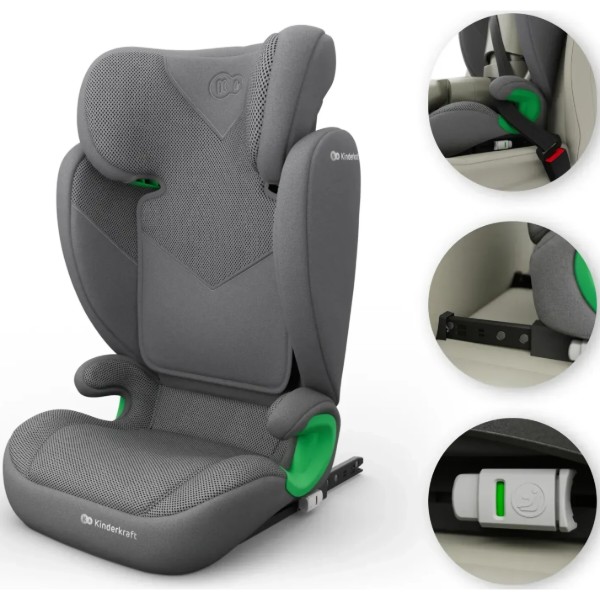 Фото - Автокрісло Kinderkraft Junior Fix 2 Plus i-Size Grey (KCJUFI20GRYPL0N)